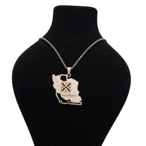 Derafsh Kaviani & Iran Map Necklace Design, Stainless Steel