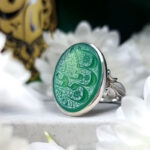 Devotional Oval Green Agate Ring with “Ya Hasan ibn Ali” Calligraphy - Image 4