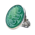 Devotional Oval Green Agate Ring with “Ya Hasan ibn Ali” Calligraphy