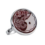 Devotional Ring with “Hasbi Allah” Engraved on Round Yemeni Red Agate