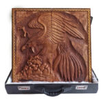 Eagle Hunt Backgammon – Walnut Relief with Symbolism of Strength & Precision