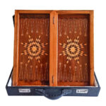 Faravahar Backgammon-Set – Handgeschnitztes Walnussbrett mit persischer Eleganz – Bild 2