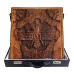 Faravahar Carved Walnut Backgammon – Persian Heritage in Artistic Detail