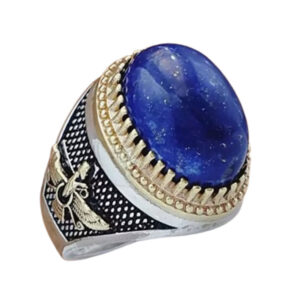 Faravahar Silver Ring with Afghan Lapis Lazuli – 12g, Bold & Refined for Men