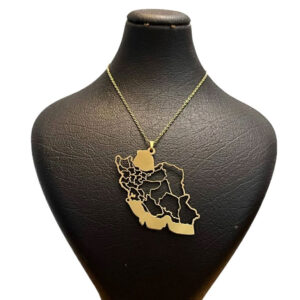 Golden Iran Map Pendant – Durable Steel, Hypoallergenic, Unisex