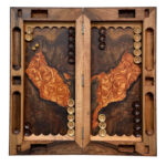 Golden River Epoxy Backgammon 70 cm – Single-Game Walnut Masterpiece