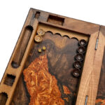 Golden River Epoxy Backgammon 70 cm – Einzelspiel-Walnuss-Meisterwerk – Bild 6
