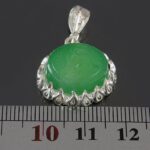 Green Agate “Ya Zahra” Necklace Engraving – 925 Silver, Authenticated Stone - Image 4