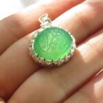 Green Agate “Ya Zahra” Necklace Engraving – 925 Silver, Authenticated Stone - Image 3