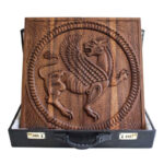Hand-Carved Backgammon – Cyrus’s Seal Motif with Achaemenid Interior Design