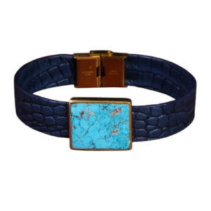 Handmade Leather Bracelet with Shajary Gem – Elegant, Durable