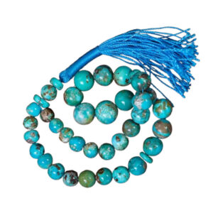 Heavyweight Shajari 33-Bead Turquoise Misbaha – 49g of Certified Iranian Gem