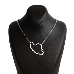 Iran Map Necklace – Linear Steel Design with Gift Box