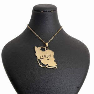 Iran Map Necklace – Stainless Steel, Gold & Silver Color, Everyday Wear