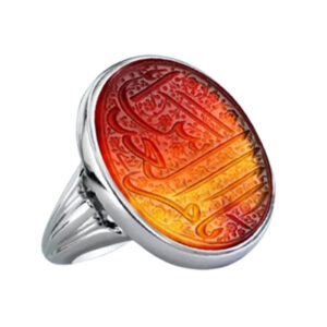 Islamic Ring with “Ya Umm al-Abbas” on Natural Red Golden Agate