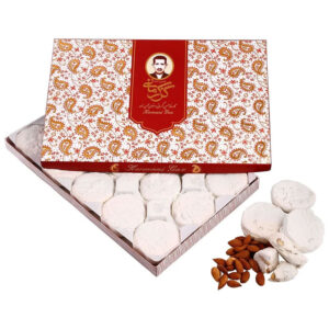 Kermani Ardhi Almond Nougat – 28% Almond Gaz, 450g Traditional Persian Delight
