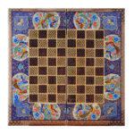 Khatam Dual Set — Gol-o-Morgh Chess & Backgammon in Column-Style Marquetry