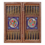 Khatam-Doppelset — Gol-o-Morgh Schach & Backgammon in Säulen-Marketerie – Bild 2