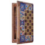 Khatam-Doppelset — Gol-o-Morgh Schach & Backgammon in Säulen-Marketerie – Bild 4