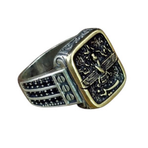 Men's Persian Faravahar Silver Ring, Symbol of Ahura Mazda