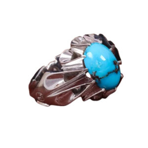 Men's Persian Ferza Ring – Nishabur Stone, Radium-Coated Frame