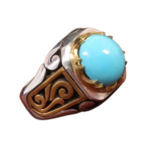 Men's Persian Firoozeh Ring with Nishaburi Stone, 22.50g