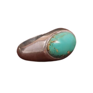 Men's Shajari Turquoise Ring – 925 Silver, Natural Veins, Persian Elegance