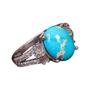 Nishapur Turquoise Ring for Women – Radiant Rhodium-Coated 925 Silver