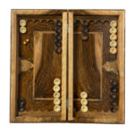 Noa Walnut Root Backgammon & Chess Set – Dual Play with Natural Sophistication