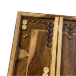 Noa Walnuss-Wurzel Backgammon & Schach-Set – Doppelspiel mit natürlicher Eleganz – Bild 5