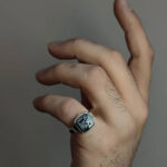 Onyx Black Agate Ring Set – "Ali & Fatima" Engraving, Handmade Silver - Image 3
