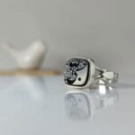 Onyx Black Agate Ring Set – "Ali & Fatima" Engraving, Handmade Silver - Image 6