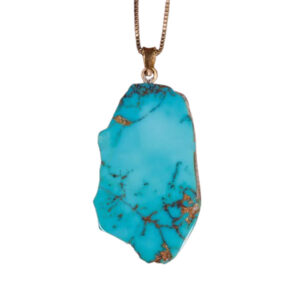 Organic Cut Turquoise Pendant – Shajari Nishapur Stone, 7g
