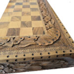 Ornamentales Backgammon & Schach – Handgeschnitzte Walnuss-Edition, 50 cm – Bild 4