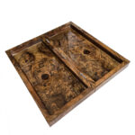 Übergroßes Backgammon-Brett in Knoten-Walnuss – Extra groß, 55×55 cm – Bild 5