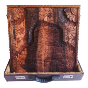 Pasargadae Walnut Backgammon – Hand-Carved Homage to Ancient Persian Grandeur