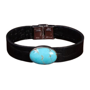Persian Turquoise Leather Bracelet – Authentic, Handcrafted & Culturally Rich