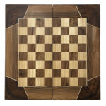 Premium doppelseitiges Wurzelholz-Backgammon & Schach-Set – Hartwachs-Finish – Bild 2