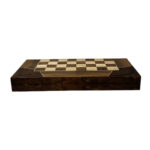 Premium doppelseitiges Wurzelholz-Backgammon & Schach-Set – Hartwachs-Finish – Bild 6
