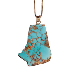 Polished Turquoise Fragment Necklace – Certified Persian Stone, 11g