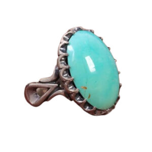 Rare Nishapur Ajami Turquoise Ring for Men – Adjustable, Certified