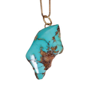 Raw Shajari Turquoise Pendant – Persian Gem with Authenticity – 6 g