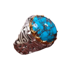 Real Men's Feroza Ring – Nishabur Stone, Radium-Coated Frame, 19 g