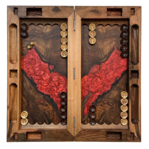 Red-River Resin Backgammon Board – 70 cm Luxury “Stella” Edition, Single-Game