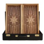 Rostam & Drache Backgammon – 60cm Walnussbrett inspiriert vom persischen Mythos – Bild 2