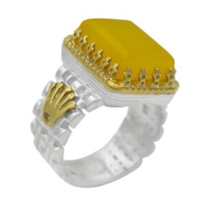 Royal Rectangular Sharf al-Shams Ring – Rolex Crown Design