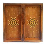Rumi & Shams Backgammon – Ein literarisches Tribut in handgeschnitztem Walnuss-Relief – Bild 2