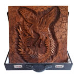 Simurgh Carved Backgammon – Persian Myth Etched into Premium Walnut Wood