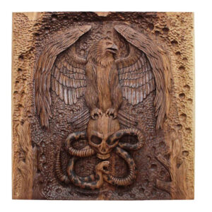 Skull Hunt Backgammon — 6-Month Hand-Carved Walnut Artwork with Puzzle Inlay