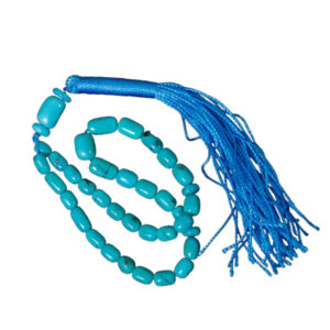 Sky-Blue Nishabur Shajari Turquoise Tasbeeh – 33 Beads Misbaha